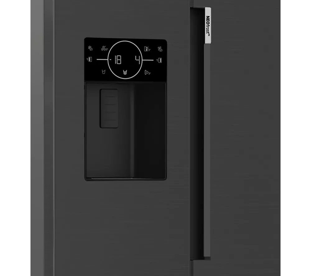 BEKO ASP342VPZ American-Style Fridge Freezer - Black Steel
