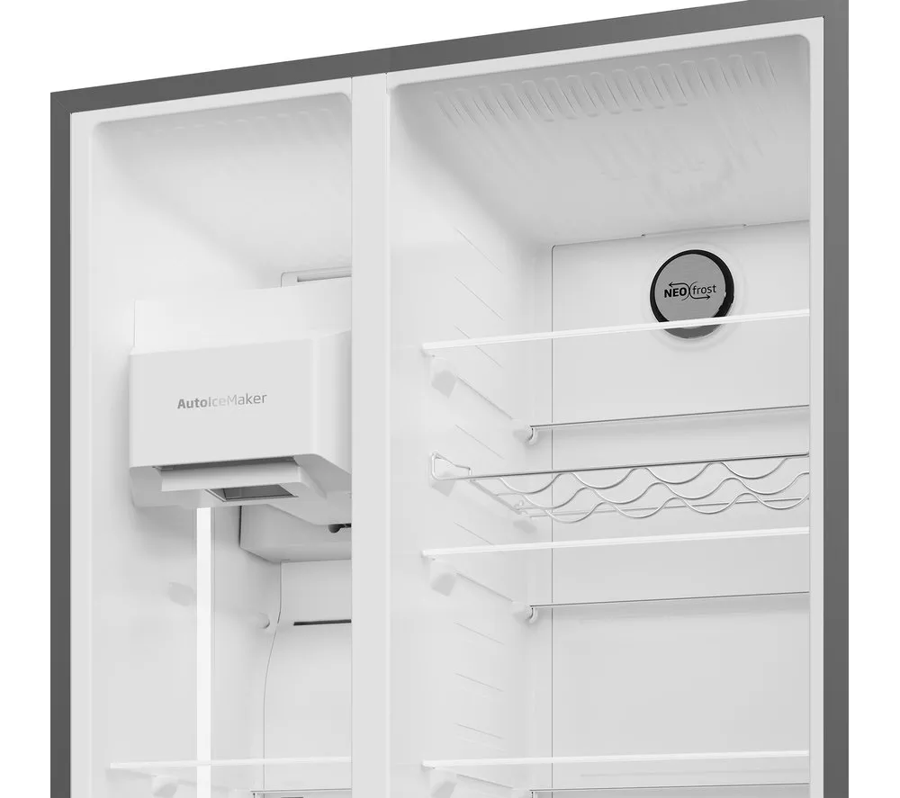 BEKO ASP342VPZ American-Style Fridge Freezer - Black Steel