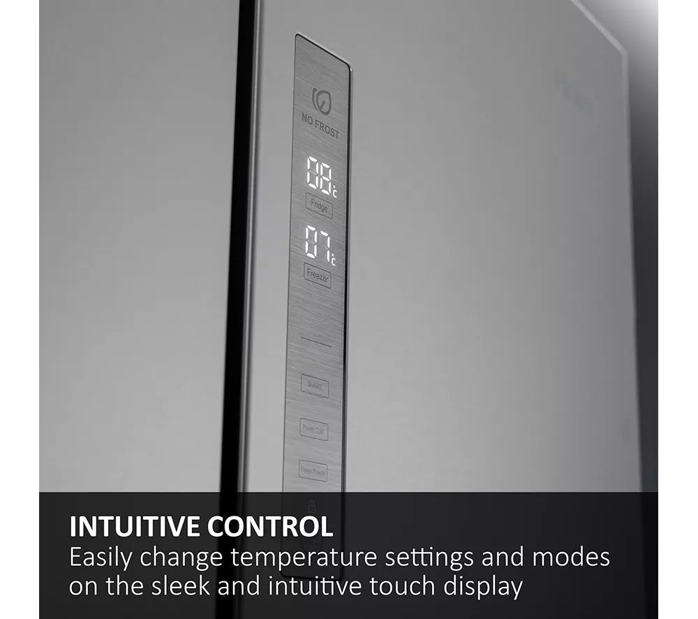 HAIER HTW5618ENMP Fridge Freezer - Platinum Inox