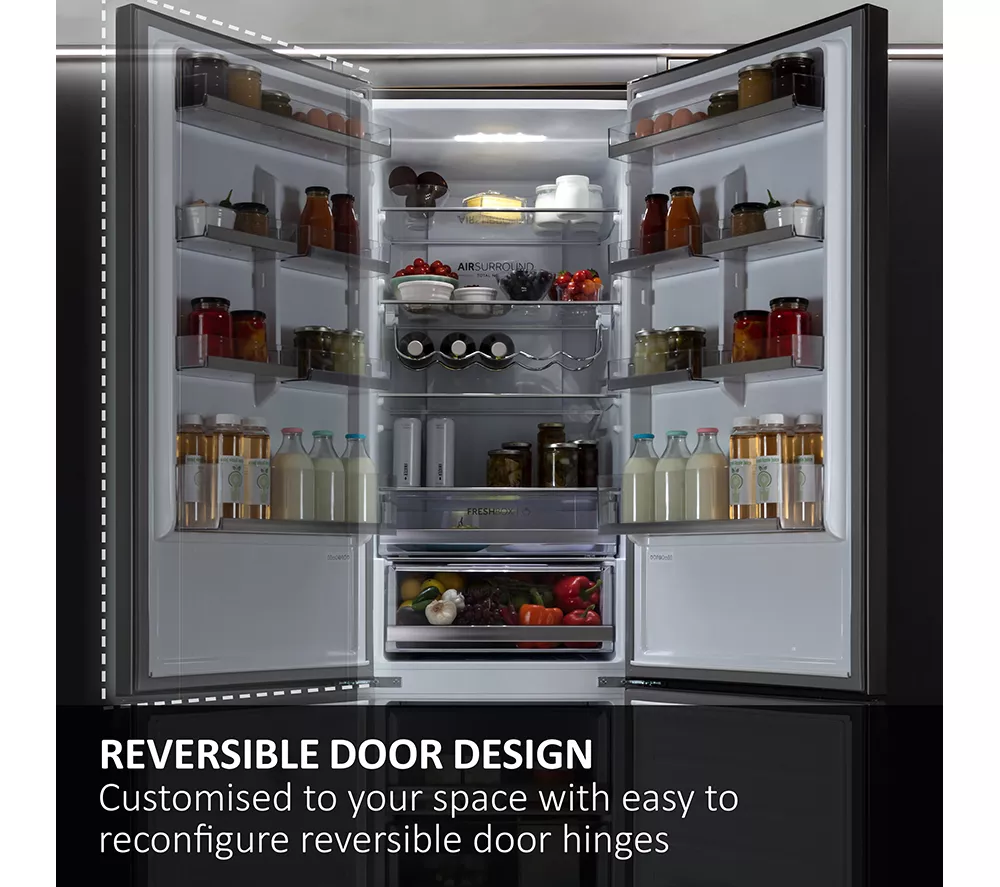 HAIER HTW5618ENMP Fridge Freezer - Platinum Inox