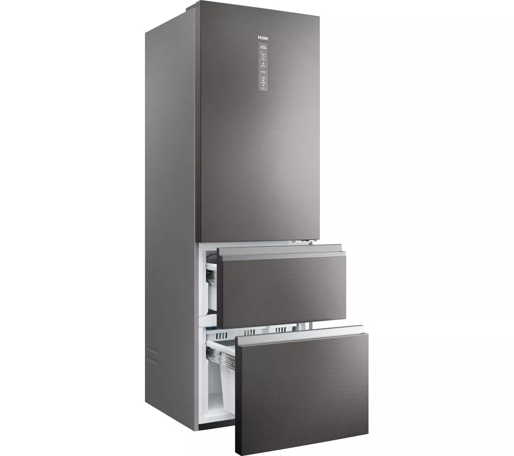 HAIER HTW5618ENMP Fridge Freezer - Platinum Inox