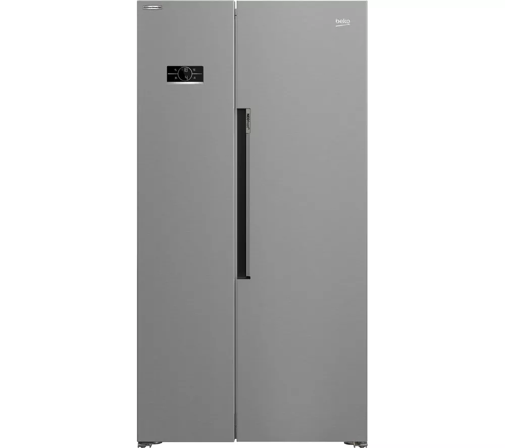 BEKO HarvestFresh ASL1442VPS American-Style Fridge Freezer - Stainless Steel