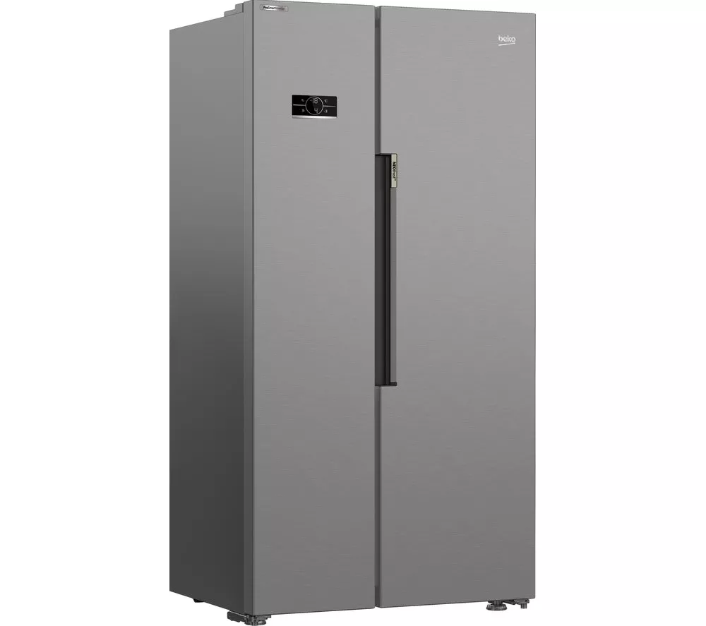 BEKO HarvestFresh ASL1442VPS American-Style Fridge Freezer - Stainless Steel