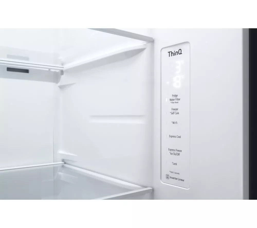 LG UVNano GSLD80PZRD American-Style Smart Fridge Freezer - Shiny Steel