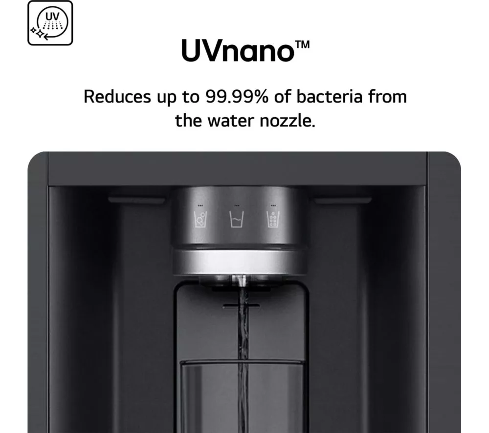 LG UVNano GSLD80PZRD American-Style Smart Fridge Freezer - Shiny Steel