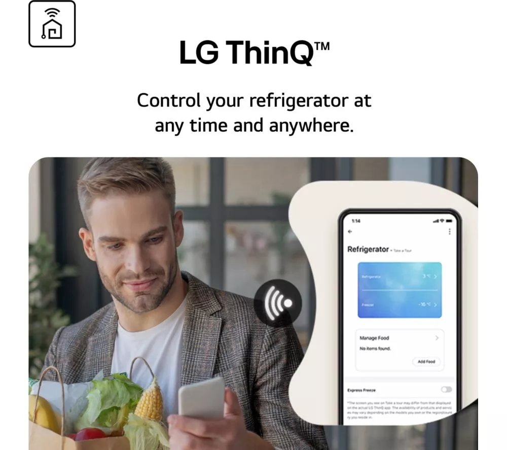 LG UVNano GSLD80PZRD American-Style Smart Fridge Freezer - Shiny Steel
