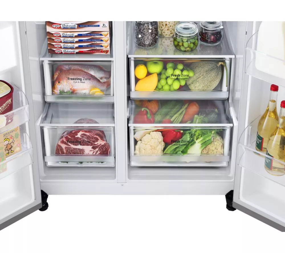 LG UVNano GSLD80PZRD American-Style Smart Fridge Freezer - Shiny Steel