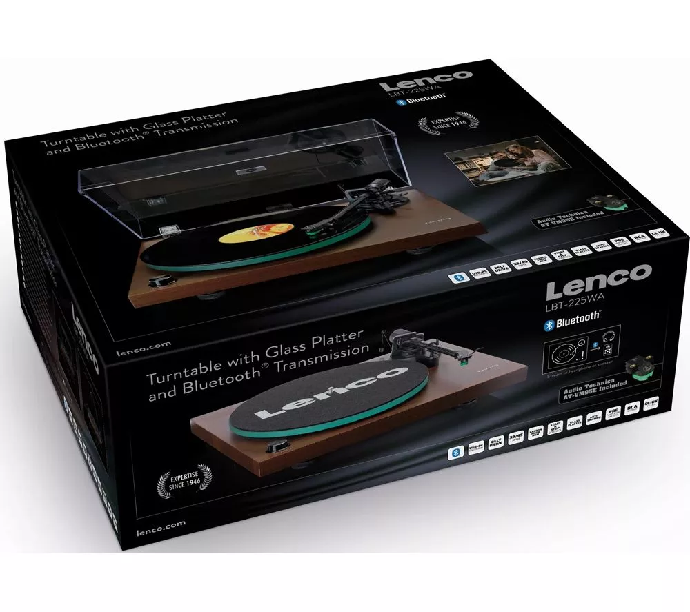 LENCO LBT-225 Belt Drive Bluetooth Turntable - Walnut