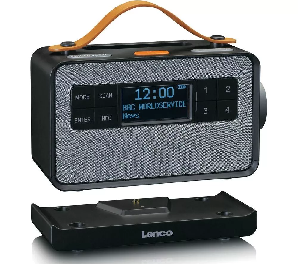 LENCO Senior PDR-065 Portable DAB+ FM Smart Bluetooth Clock Radio - Black