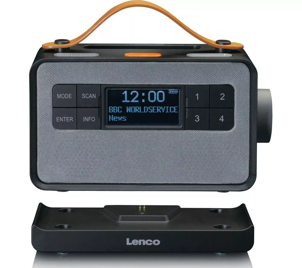 LENCO Senior PDR-065 Portable DAB+ FM Smart Bluetooth Clock Radio - Black