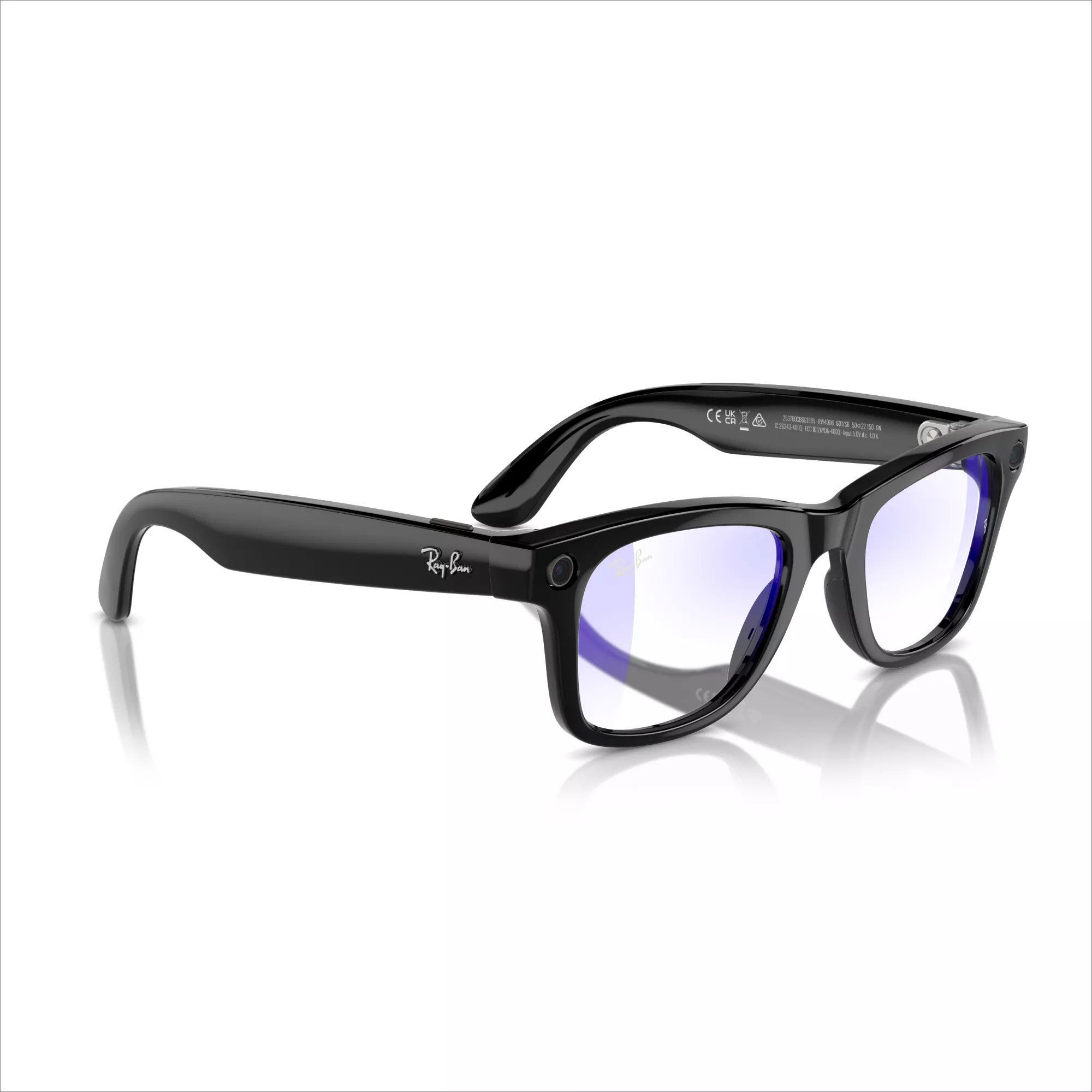 RAY-BAN Meta Wayfarer (Standard) Smart Glasses - Shiny Black Clear
