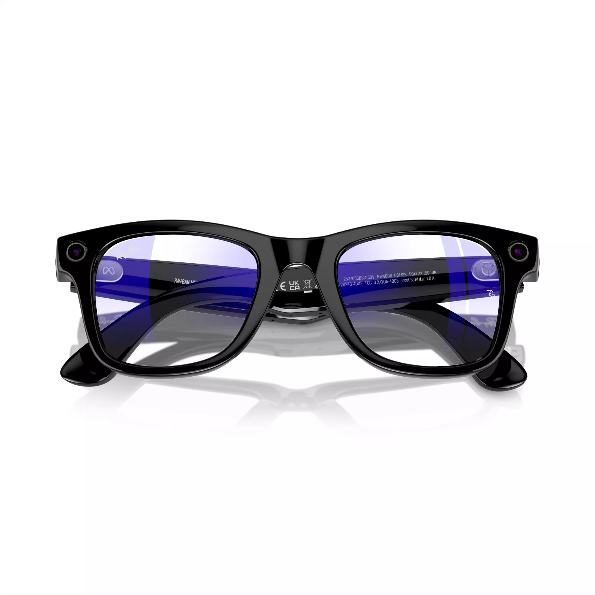 RAY-BAN Meta Wayfarer (Standard) Smart Glasses - Shiny Black Clear