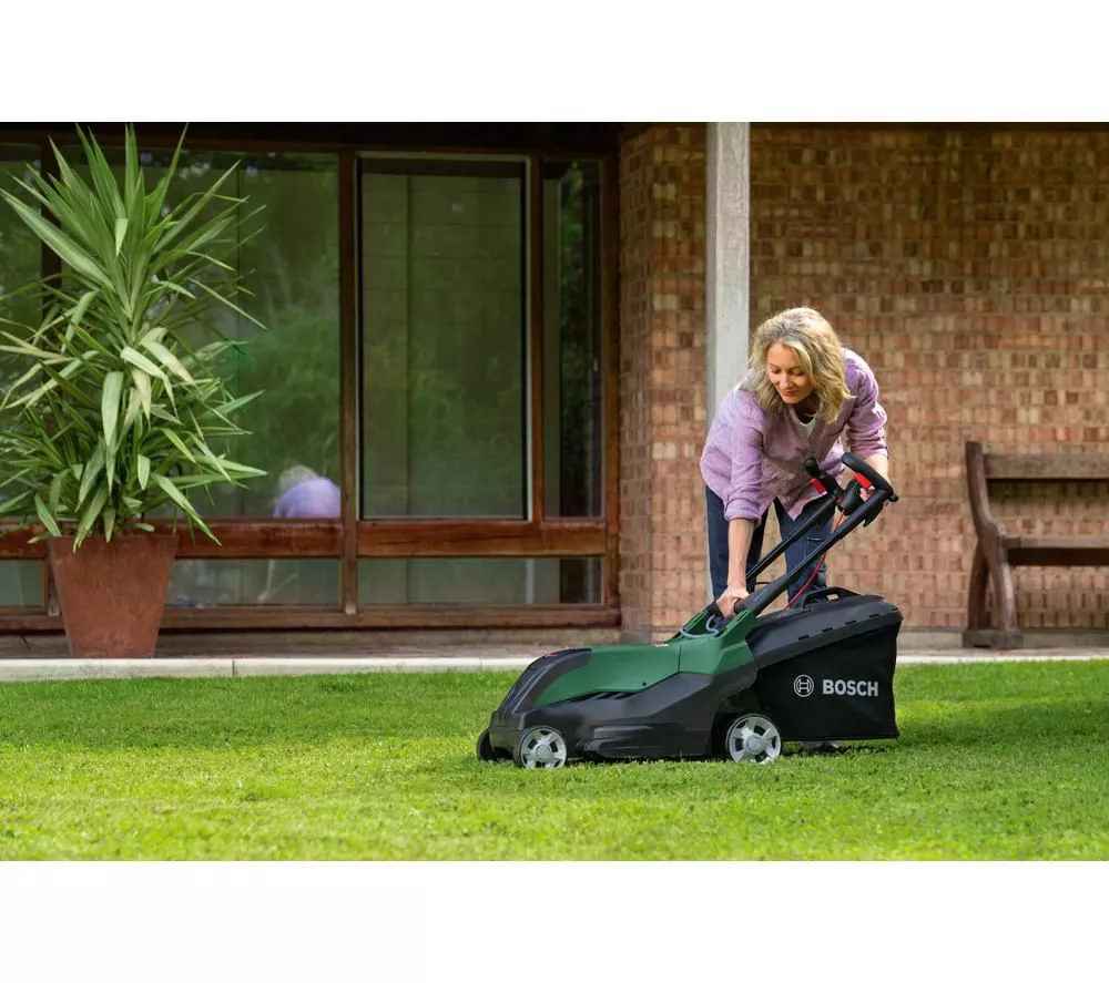 BOSCH AdvancedRotak 650 Corded Rotary Lawn Mower - Black & Green