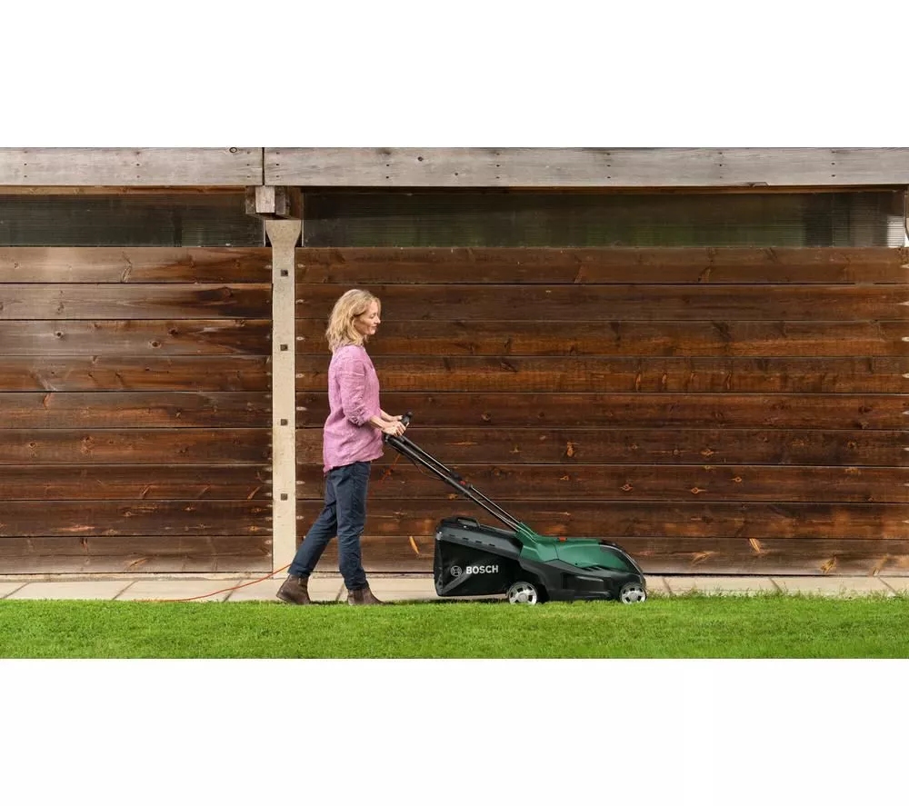 BOSCH AdvancedRotak 650 Corded Rotary Lawn Mower - Black & Green
