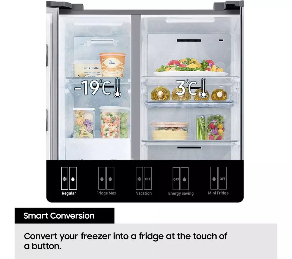 SAMSUNG Series 7 SpaceMax RS68CG883DB1EU American-Style Smart Fridge Freezer - Black