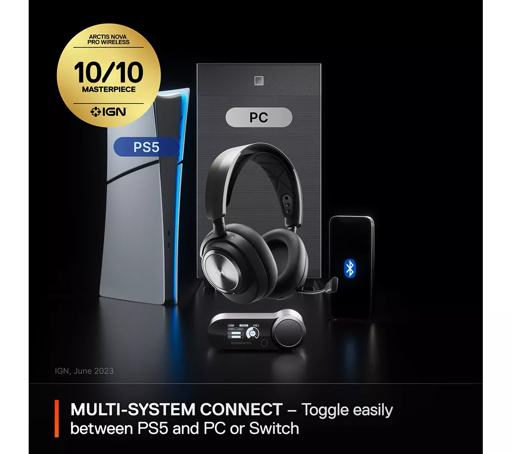 STEELSERIES Arctis Nova Pro Wireless PS 7.1 Gaming Headset - Black
