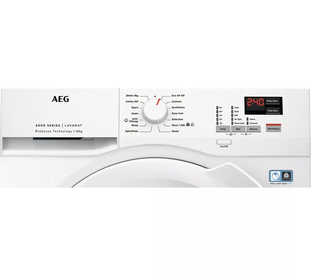 AEG 6000 ProSense L6FBK141B 10 kg 1400 Spin Washing Machine - White