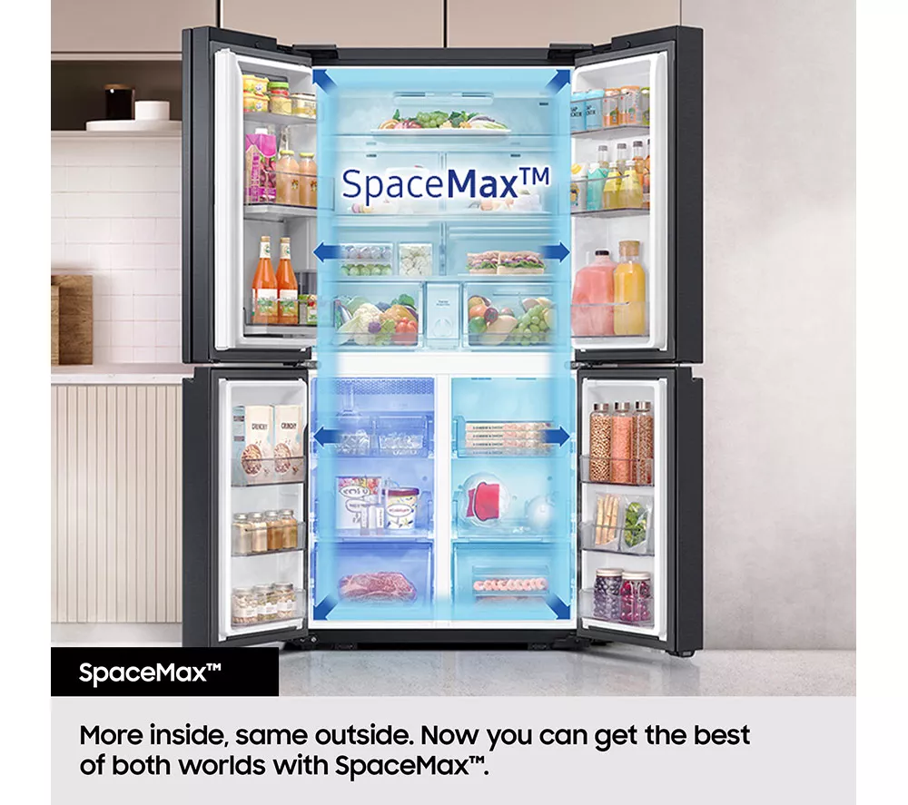 SAMSUNG Bespoke with See-Thru Door RF65DB970E22EU Smart Fridge Freezer - Black