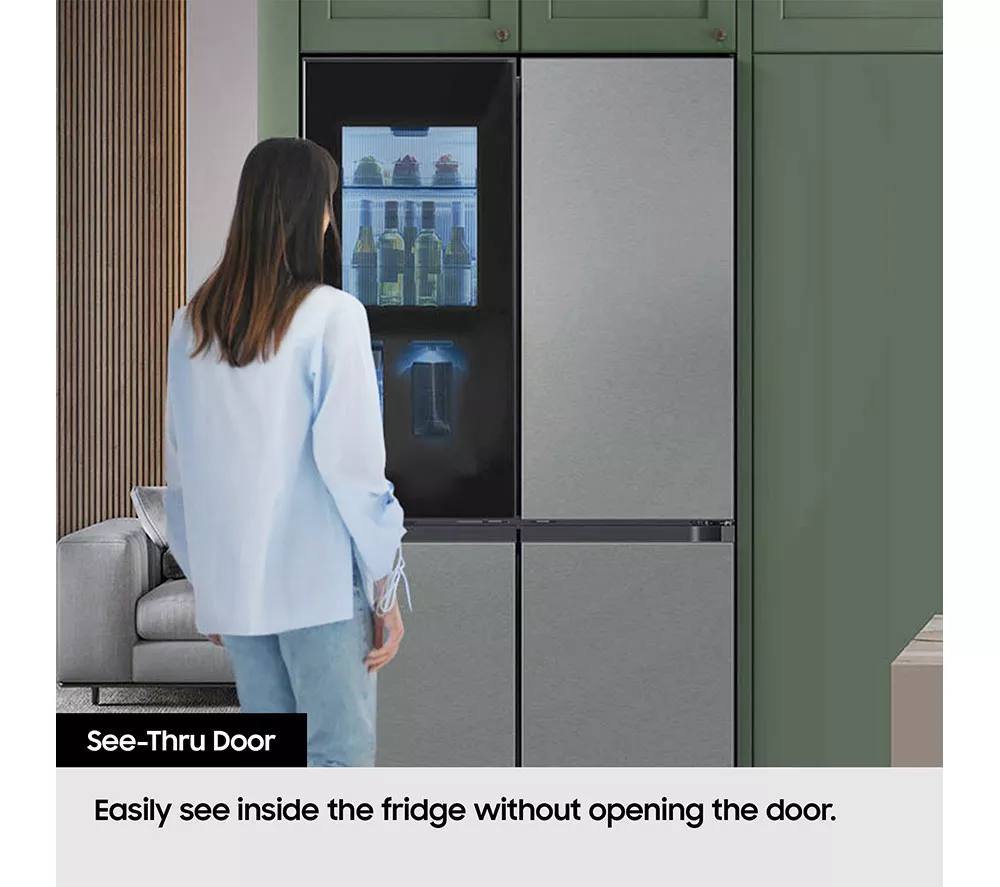 SAMSUNG Bespoke with See-Thru Door RF65DB970E22EU Smart Fridge Freezer - Black