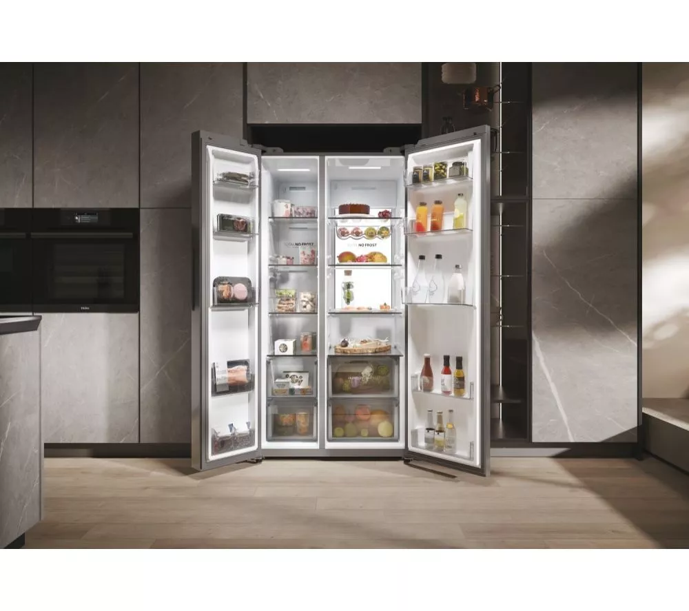 HAIER Series 7 HSW79F18ANMMUK American-Style Smart Fridge Freezer - Silver