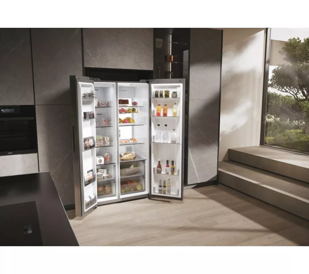 HAIER Series 7 HSW79F18ANMMUK American-Style Smart Fridge Freezer - Silver