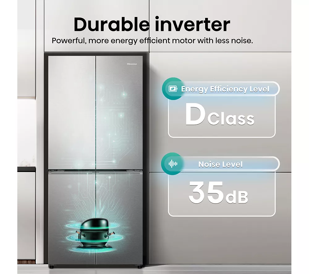 HISENSE PureFlat RQ5P470SAID Fridge Freezer - Silver Stainless Steel