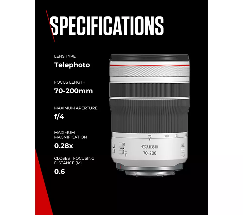 CANON RF 70-200 mm f 4L IS USM Telephoto Zoom Lens