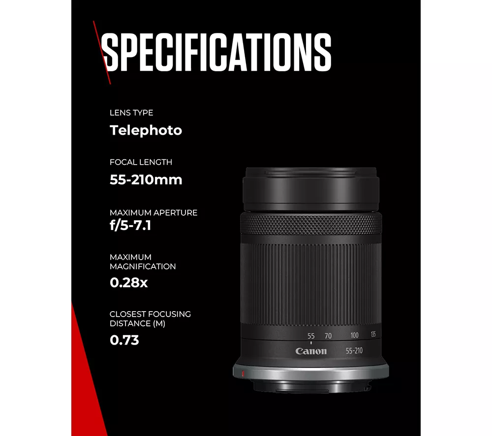 CANON RF-S 55-210 mm f 5-7.1 IS STM Telephoto Zoom Lens