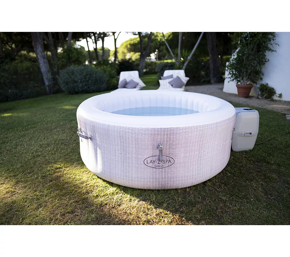 LAY-Z-SPA Cancun AirJet Inflatable Hot Tub - Grey Rattan