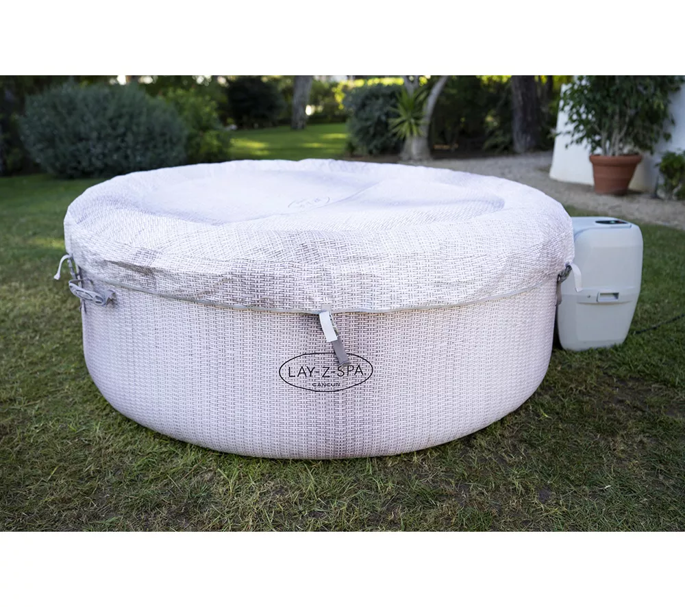 LAY-Z-SPA Cancun AirJet Inflatable Hot Tub - Grey Rattan