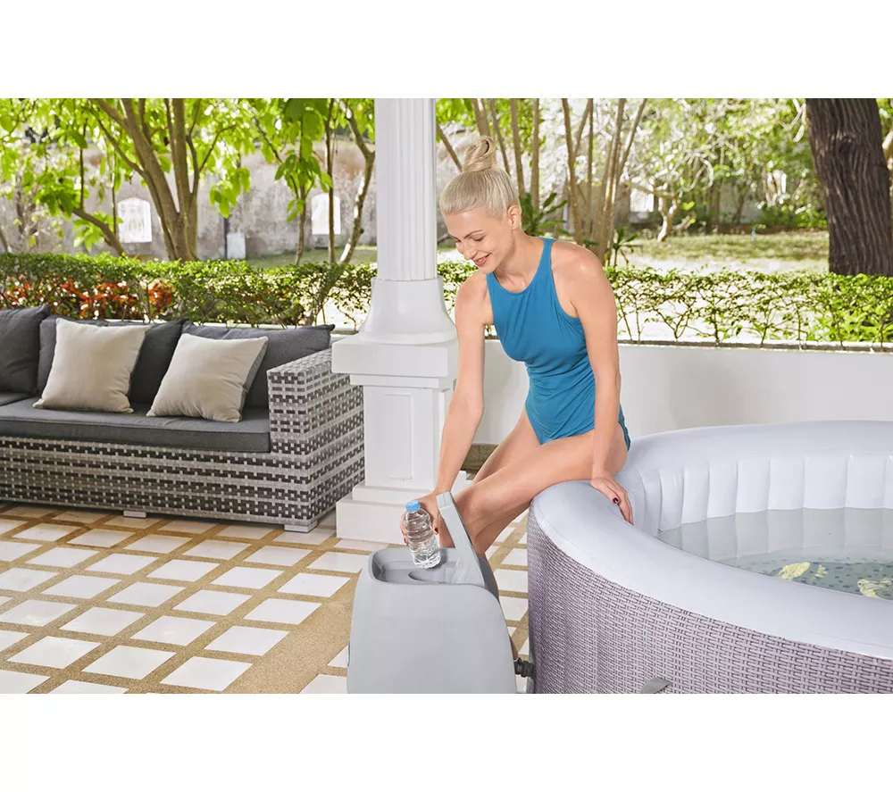 LAY-Z-SPA Cancun AirJet Inflatable Hot Tub - Grey Rattan