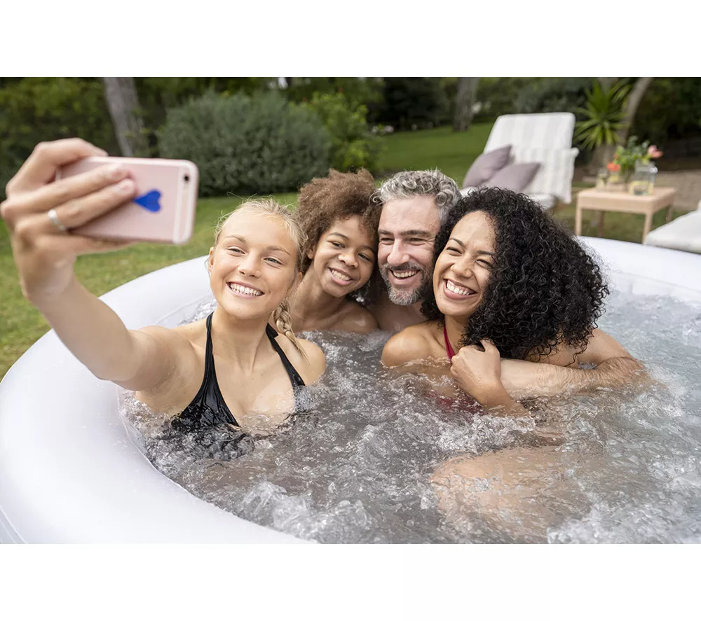 LAY-Z-SPA Cancun AirJet Inflatable Hot Tub - Grey Rattan
