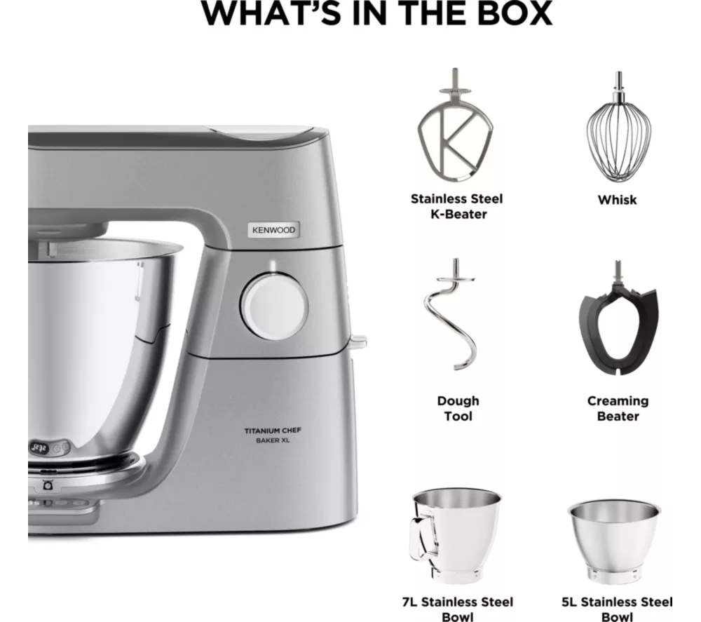 KENWOOD Titanium Chef Baker XL KVL85.004SI Stand Mixer – Silver