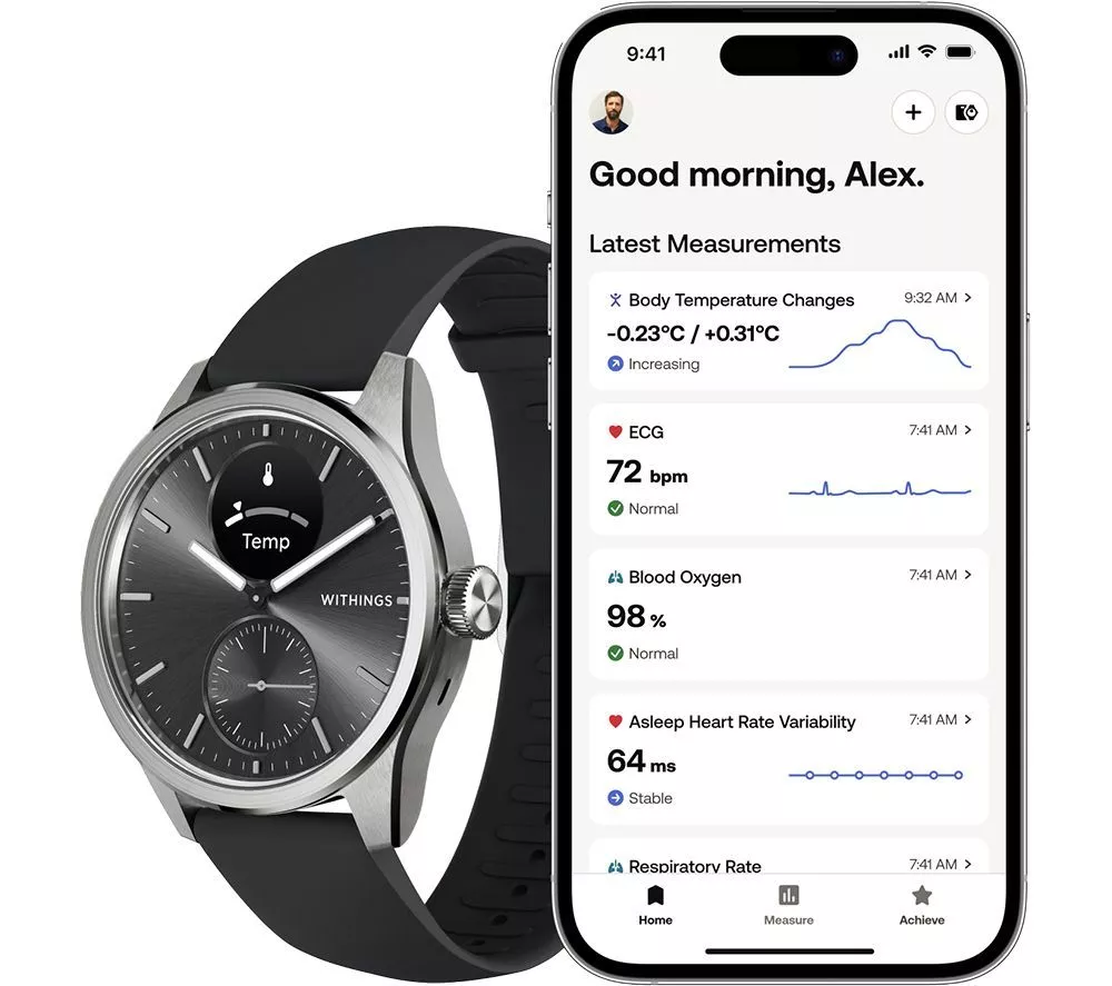 WITHINGS ScanWatch 2 Hybrid Smart Watch - Black 42 mm