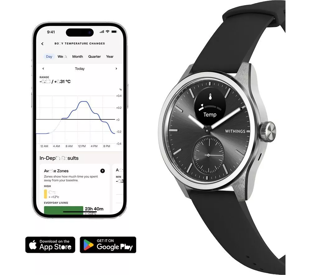 WITHINGS ScanWatch 2 Hybrid Smart Watch - Black 42 mm