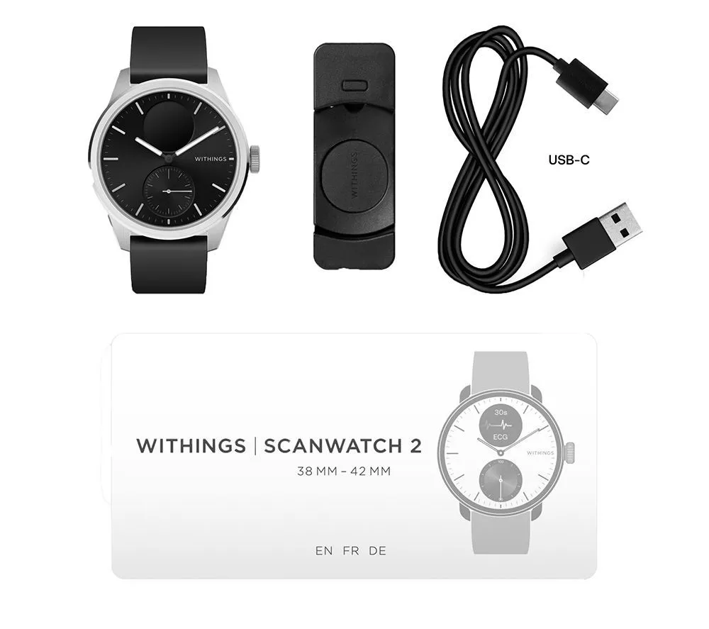 WITHINGS ScanWatch 2 Hybrid Smart Watch - Black 42 mm