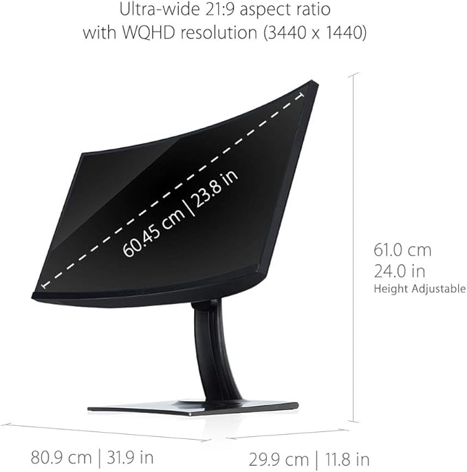 VIEWSONIC VP3481 Quad HD 34" VA LCD Curved Monitor - Black