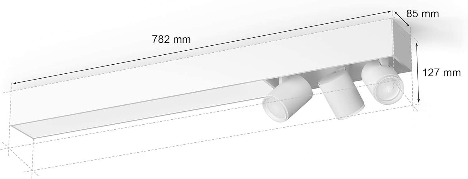 PHILIPS HUE White & Colour Ambiance Centris Ceiling Light - 3 Spot White