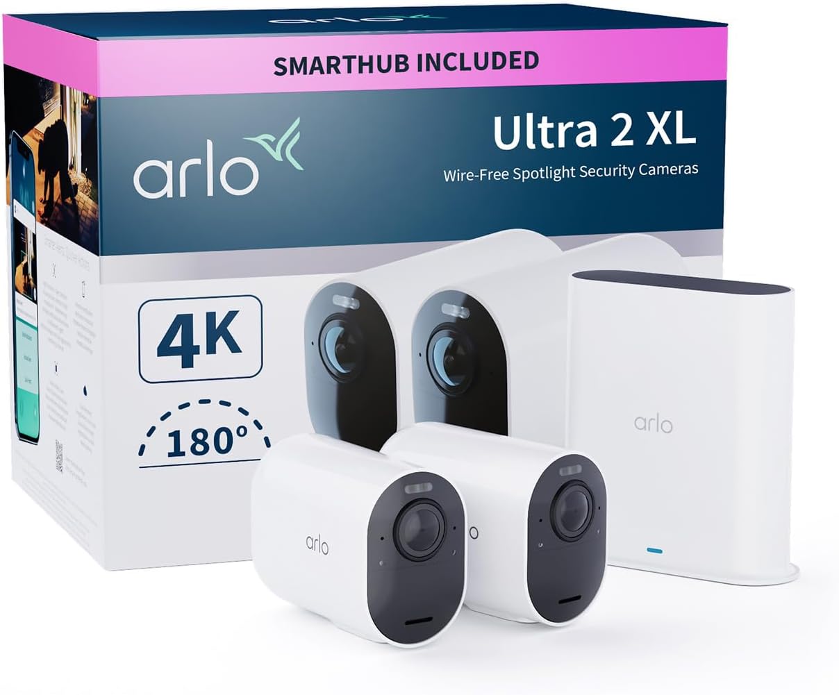 ARLO Ultra 2 XL 4K Ultra HD WiFi Security Camera System - 2 Cameras White