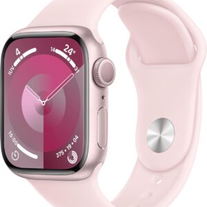 APPLE Watch Series 9 Cellular - 41 mm Pink Aluminium Case with Light Pink Sports Band M L