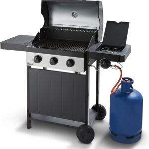 SWAN Kansas SBQ57030N 3 Burner Gas BBQ - Black & Silver