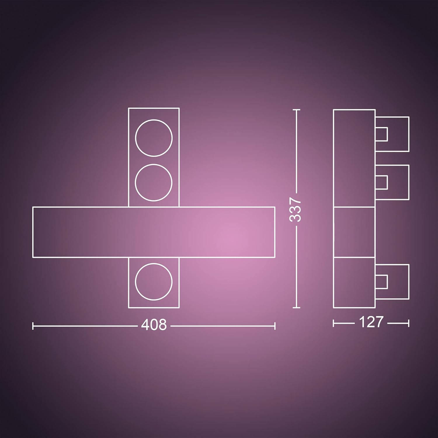 PHILIPS HUE Centris White and Colour Smart LED 3-Spot Ceiling Light
