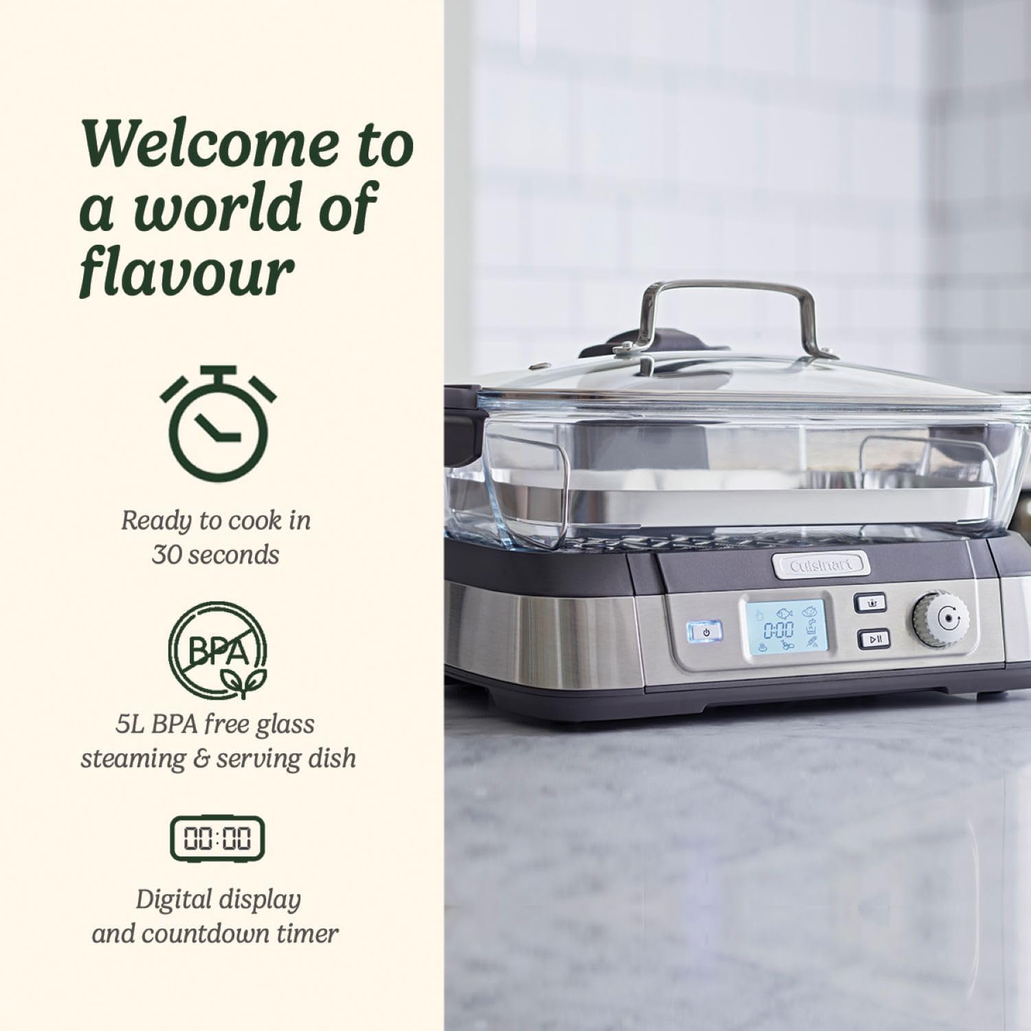 CUISINART CookFresh STM1000U Steamer - Silver & Black