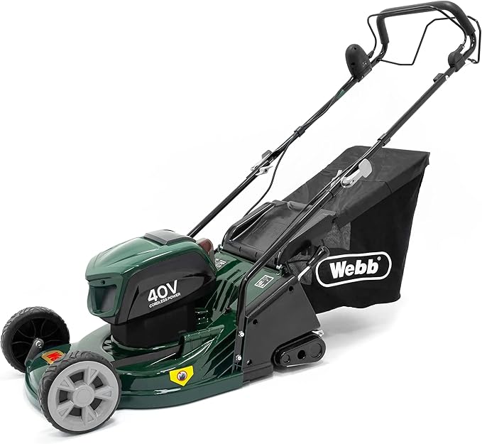 WEBB WERR17LISPX2 Cordless Rotary Lawn Mower with 2 Batteries - Green