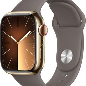 APPLE Watch Series 9 Cellular - 41 mm Gold Stainless Steel Case with Clay Sports Band M L