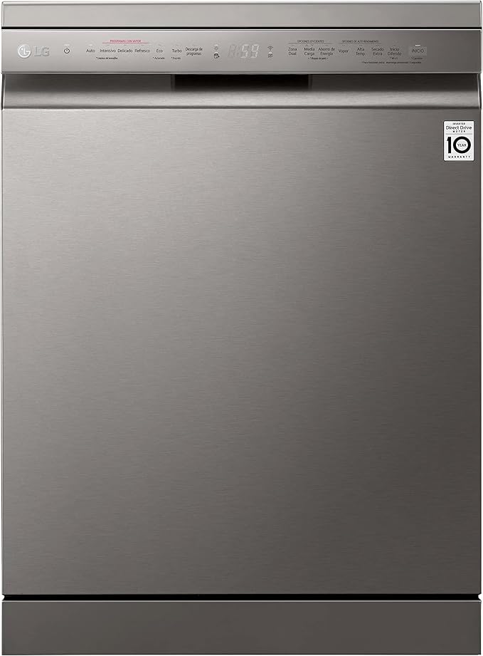 LG TrueSteam DF222FPS Full-size WiFi-enabled Dishwasher - Shiny Steel