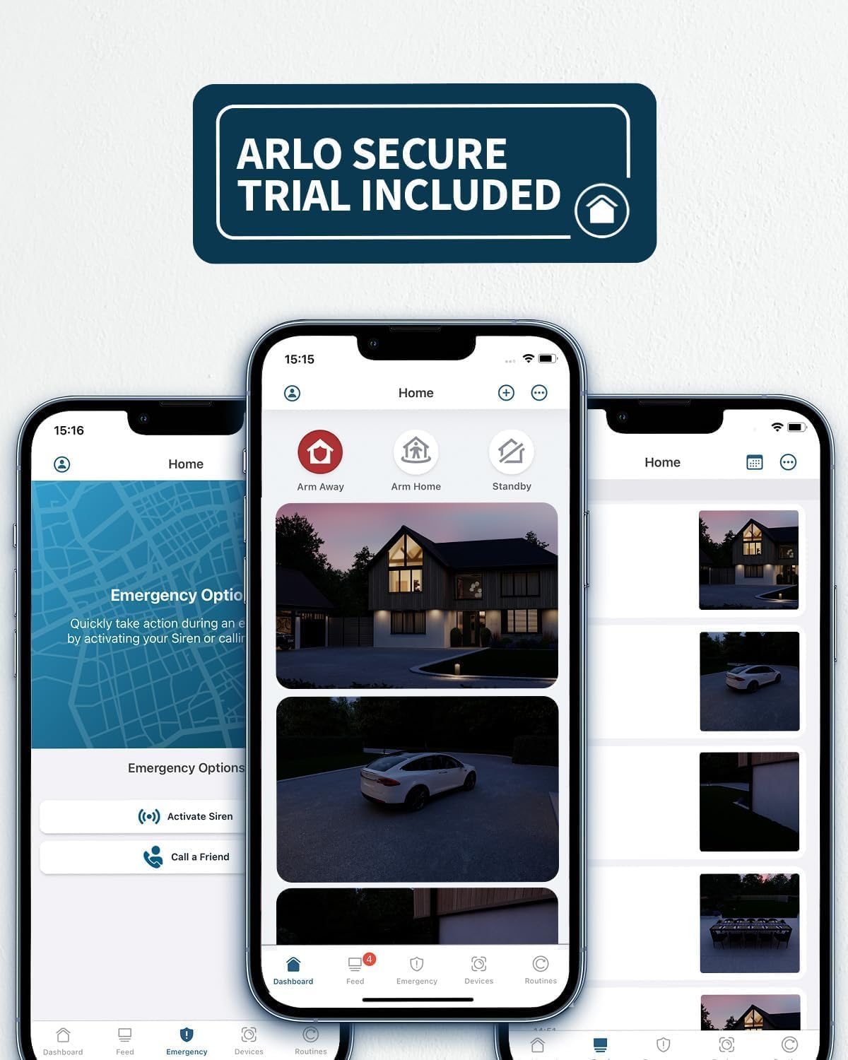 ARLO Pro 5 2K 1520p WiFi Security Camera System - 3 Cameras Black