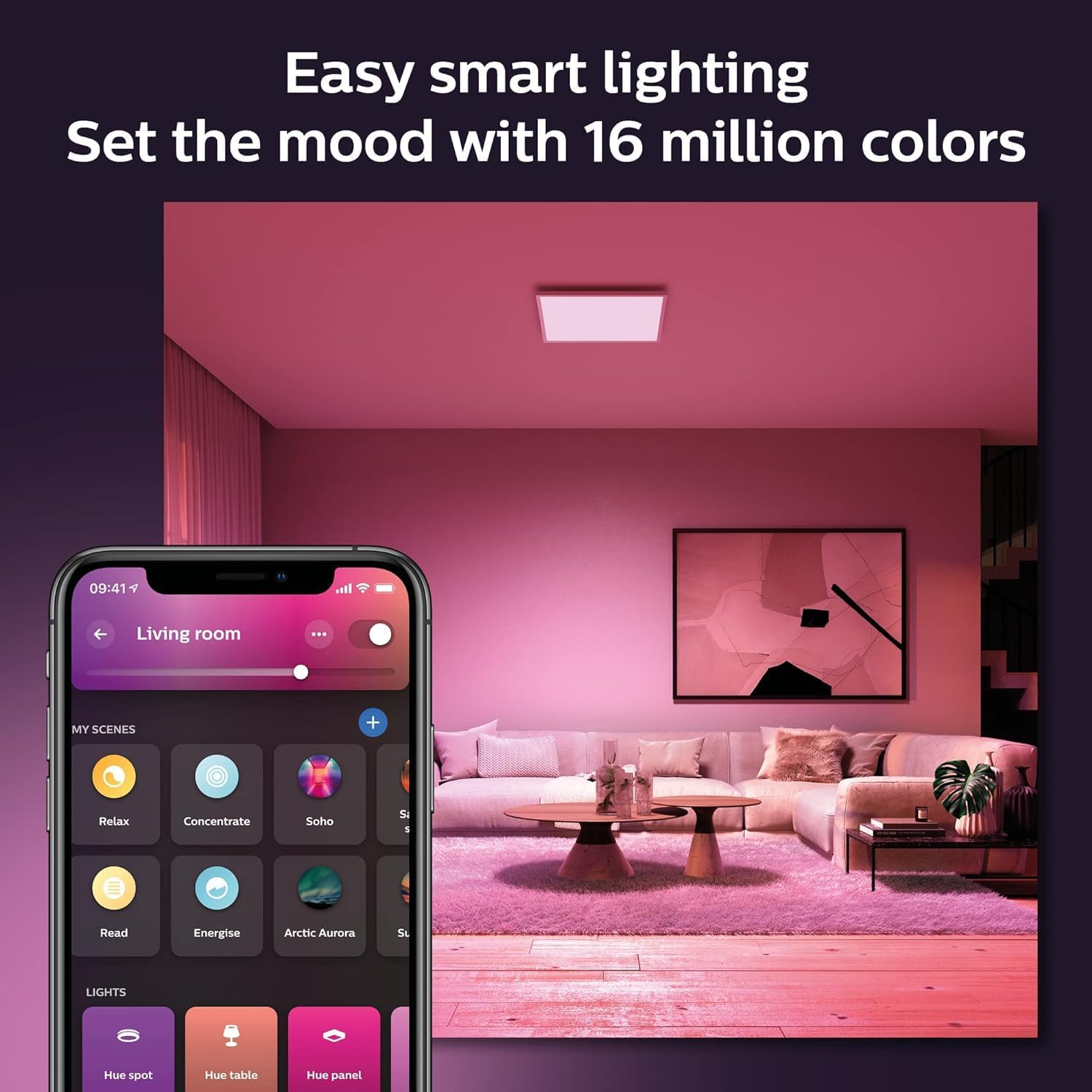 PHILIPS HUE White and Colour Rectangle Smart LED Ceiling Panel