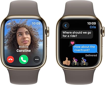 APPLE Watch Series 9 Cellular - 41 mm Gold Stainless Steel Case with Clay Sports Band M L