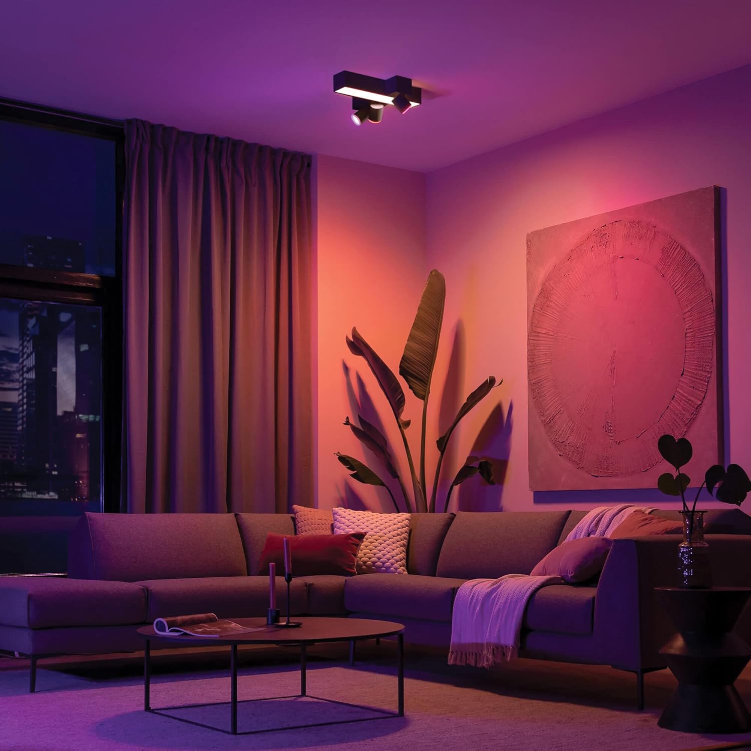 PHILIPS HUE Centris White and Colour Smart LED 3-Spot Ceiling Light